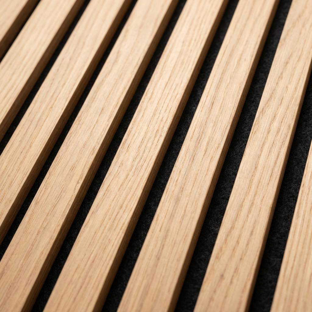 Royal Oak Acoustic Wood Slat Wall Panel | Premium 3-Sided Veneer | Sound-Absorbing - Wall Forma