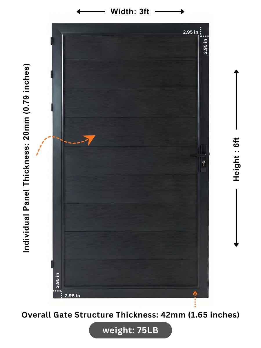 WPC Fence Gate Single (3ft x 6ft)