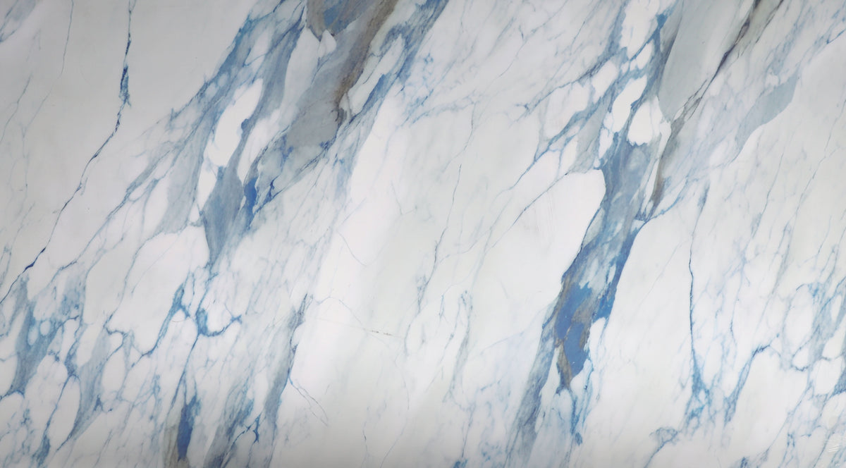 3D Calacatta Azur Marble UV Protected PVC Wall Panel - 4x8 ft, Fireproof & Waterproof, (32 sq. ft) - Wall Forma