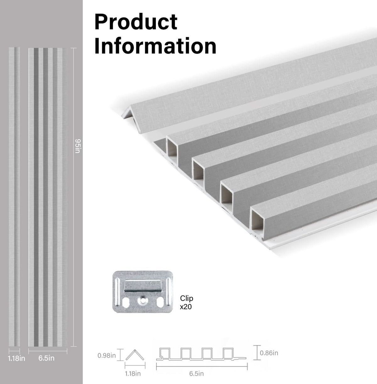 White linen WPC Fluted 3D Wall Panels | 42.9 sq. ft./Box - Wall Forma