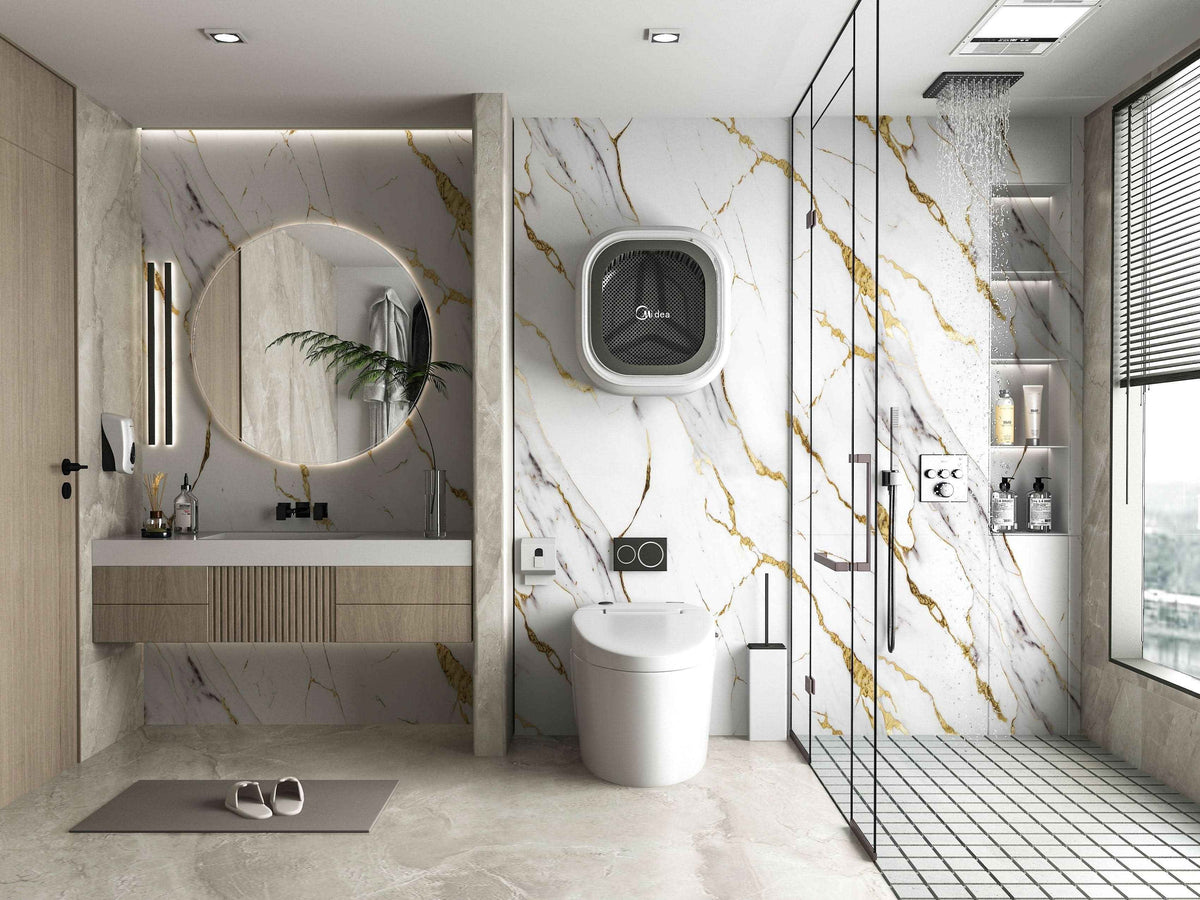 Luxe Gold Vein Marble PVC Wall Panel - Waterproof (4x8 ft, 32 sq. ft)