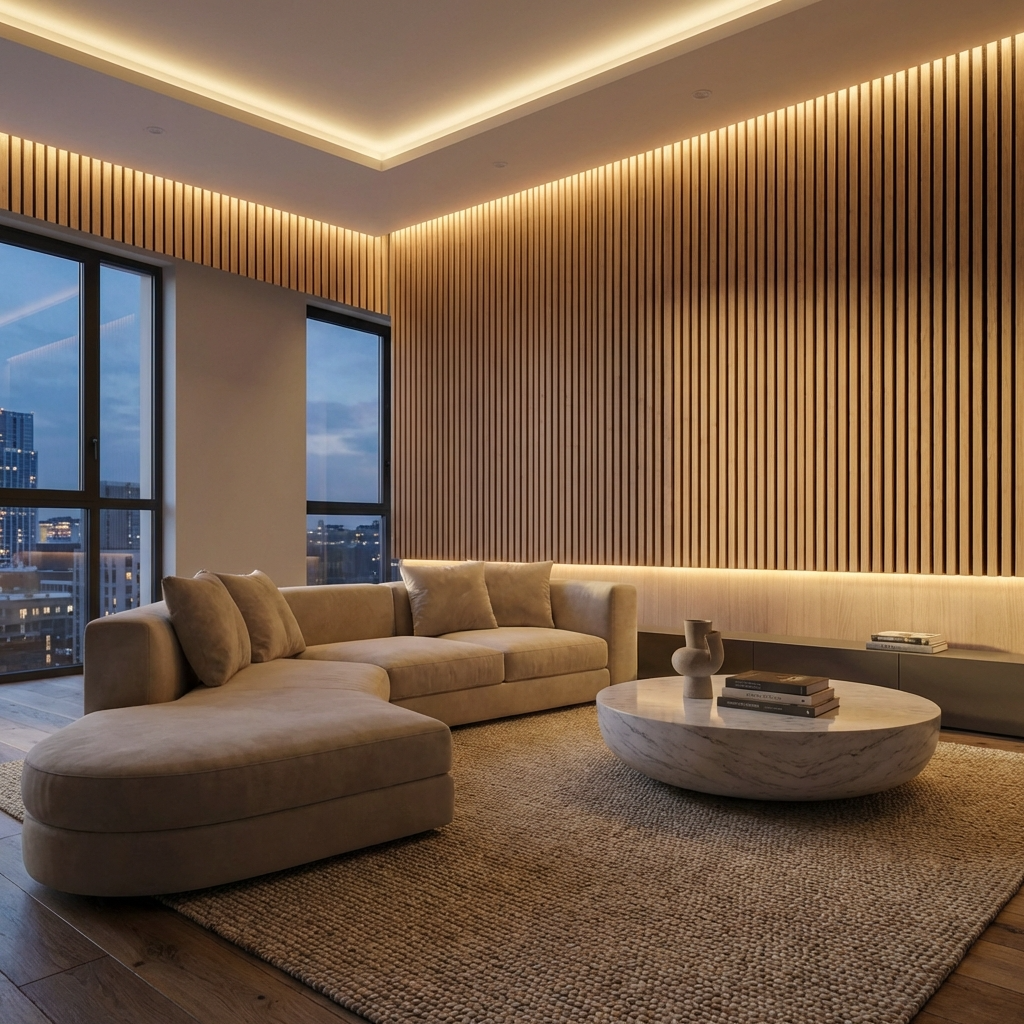 Royal Oak Acoustic Wood Slat Wall Panel | Premium 3-Sided Veneer | Sound-Absorbing - Wall Forma