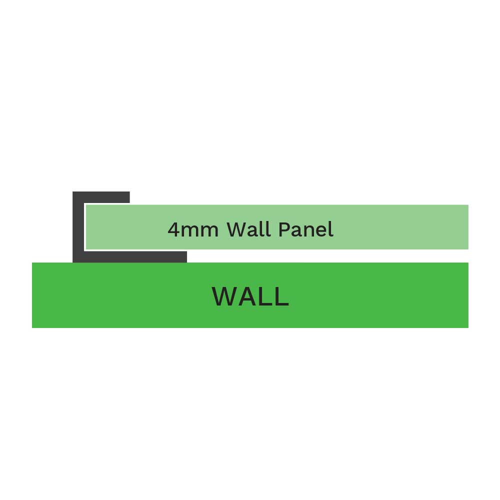4mm SPC Solid Core Black End Cap Trim - Wall Forma