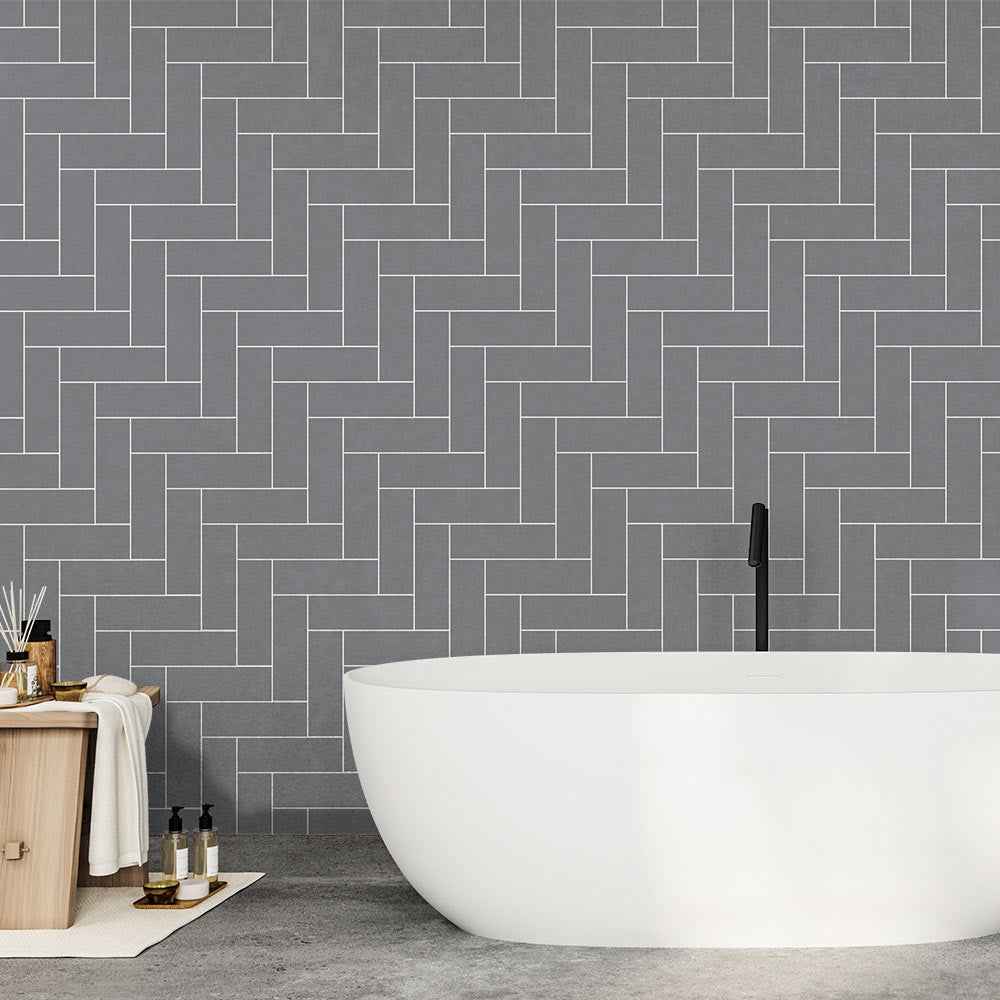10mm Soft Grey Metro Parquet Matt Shower Panel 1M x 2.4M