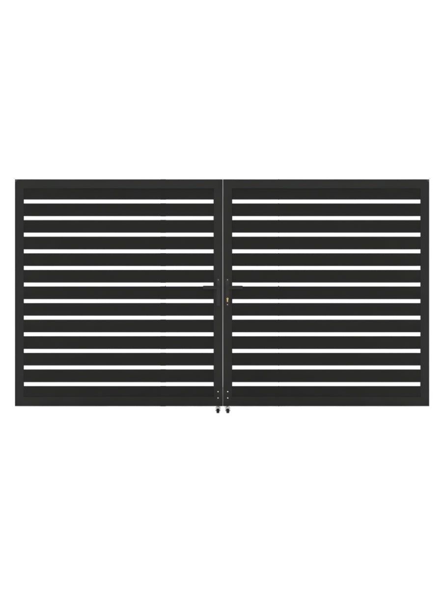 Aluminum Premium Fence Gate 12x6 – Modern, Heavy Duty, Semi Privacy - Wall Forma