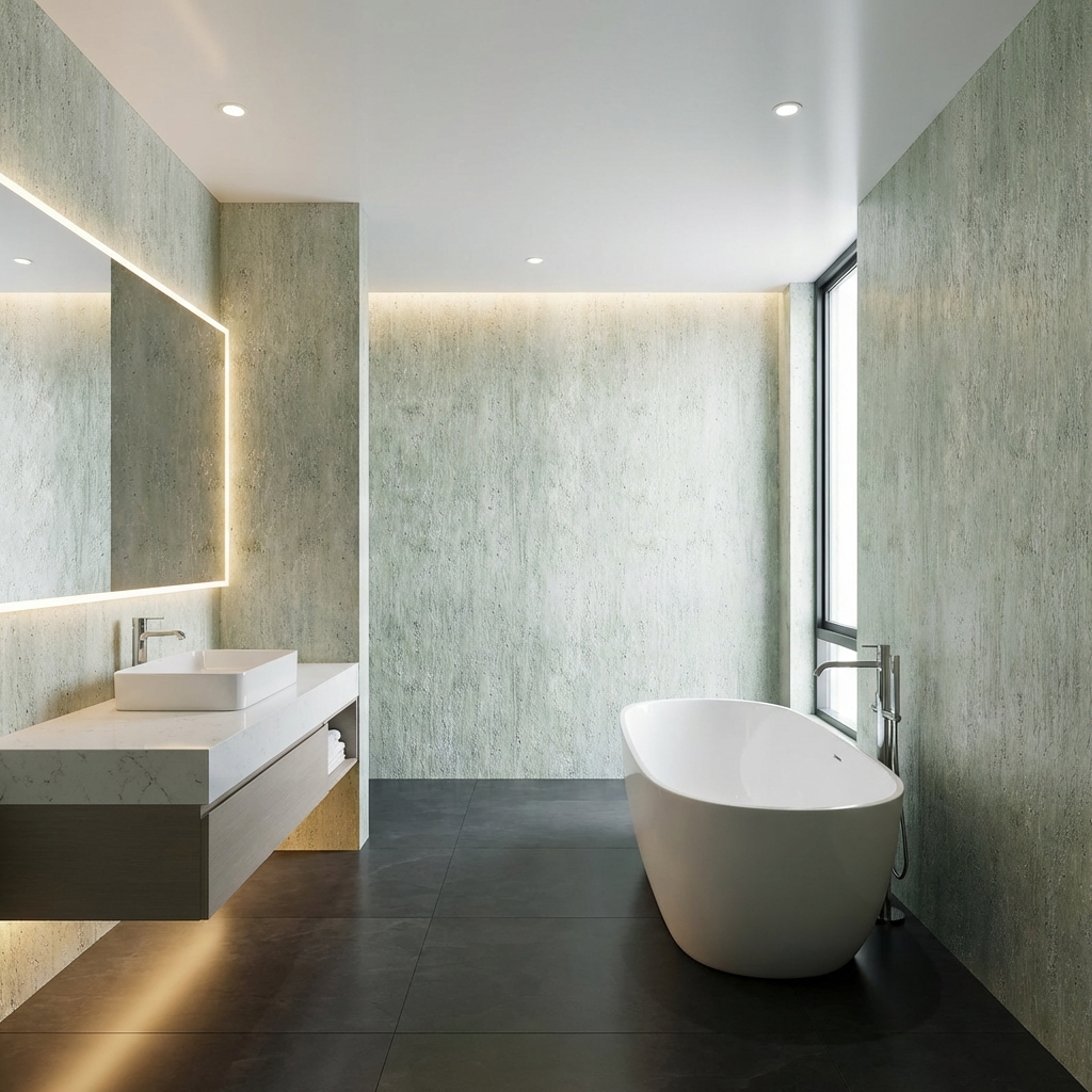 Natural Travertine Stone Panels - Waterproof Rough Texture PVC Sheets - Wall Forma