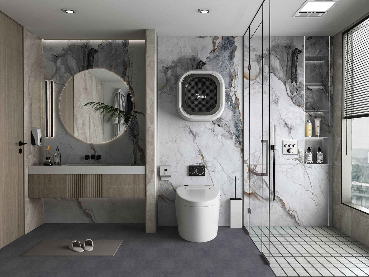 Gray Brown Veined Marble PVC Wall Panel - Waterproof (4x8 ft, 32 sq. ft)