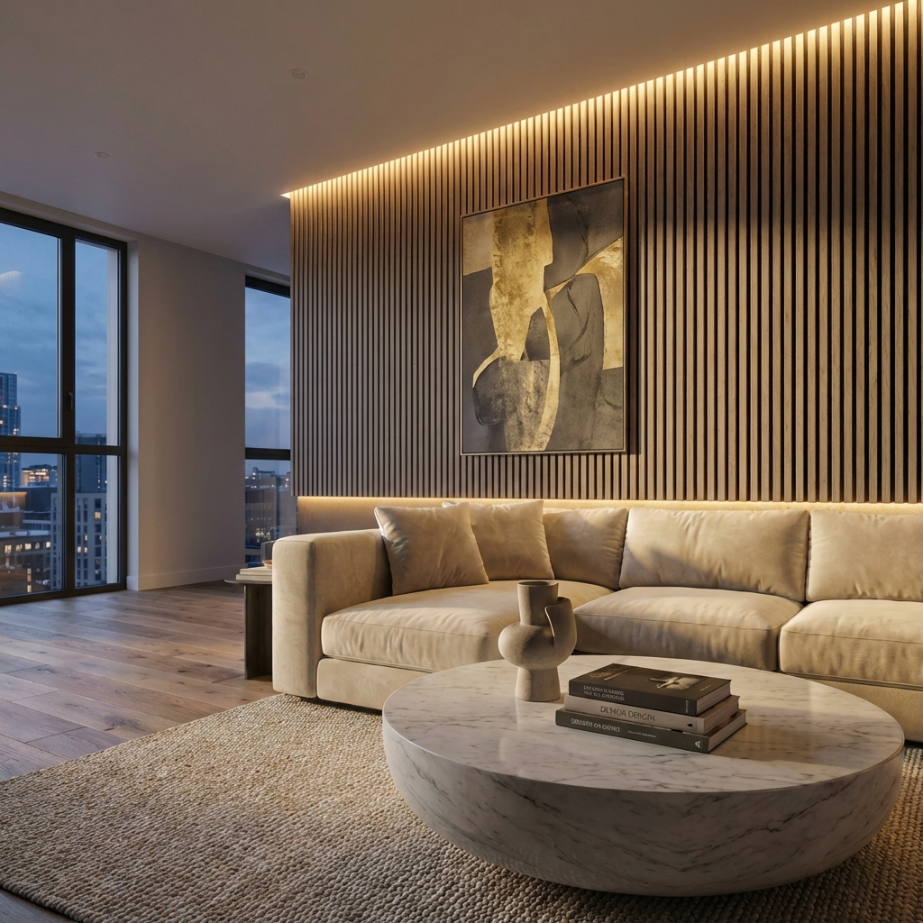 Ash Gray Acoustic Wood Slat Wall Panel | Premium 3-Sided Veneer | Sound-Absorbing - Wall Forma