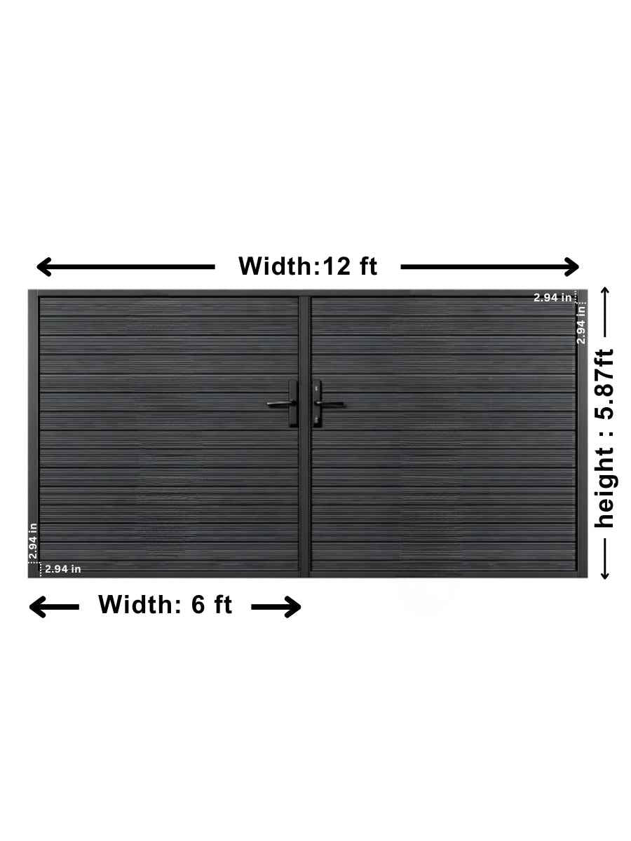 Aluminum Premium Fence Gate 12x6 – Modern, Heavy Duty, Full Privacy