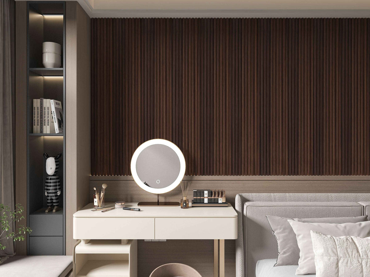 Dark Walnut Oak WPC Fluted 3D Wall Panels |  42.9 sq. ft./Box