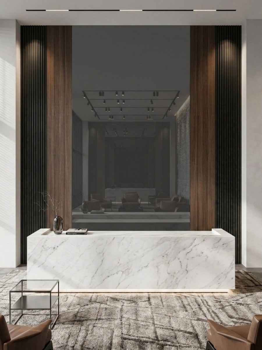 Gray Mirror Wood Veneer Panel – 9x4 ft, 8 mm, Fireproof, Waterproof & Scratch-Resistant