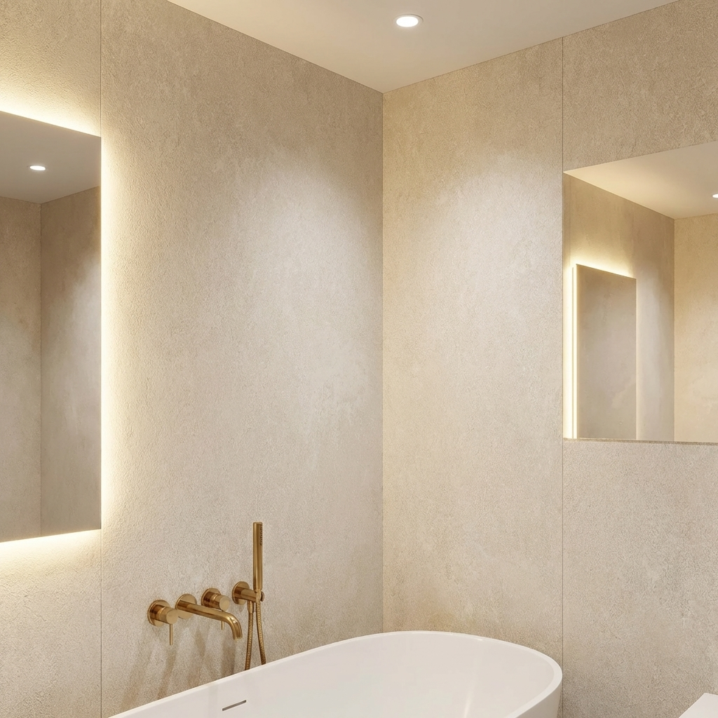 Beige Stone Panels - Waterproof Rough Texture PVC Sheets - Wall Forma