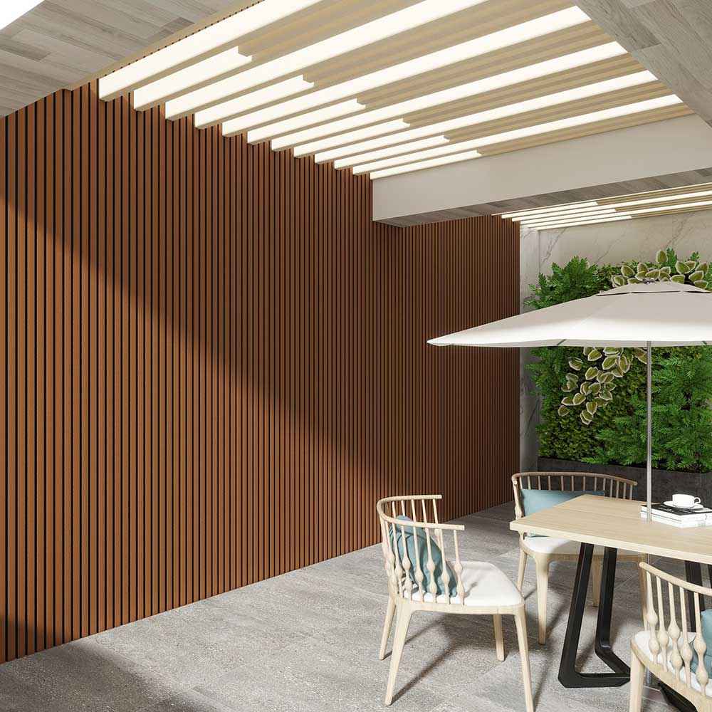 2.6M Teak WPC Exterior Wall Cladding
