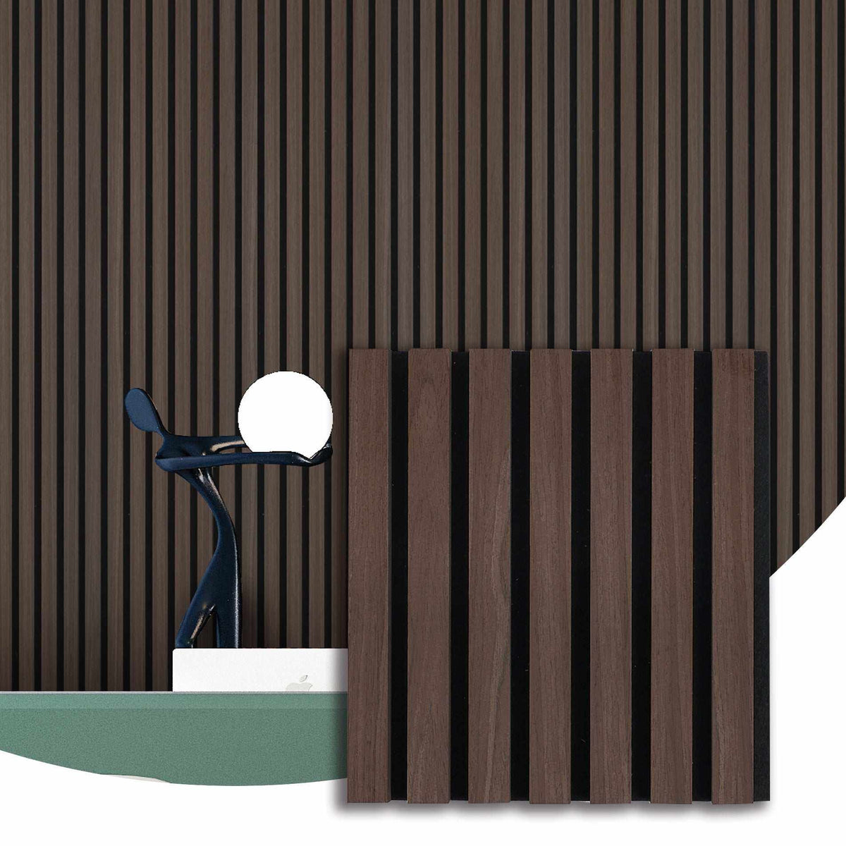 Oak & Black 94” x 24” Acoustic Wood Wall Panel - Soundproofing for Walls & Ceilings - Wall Forma