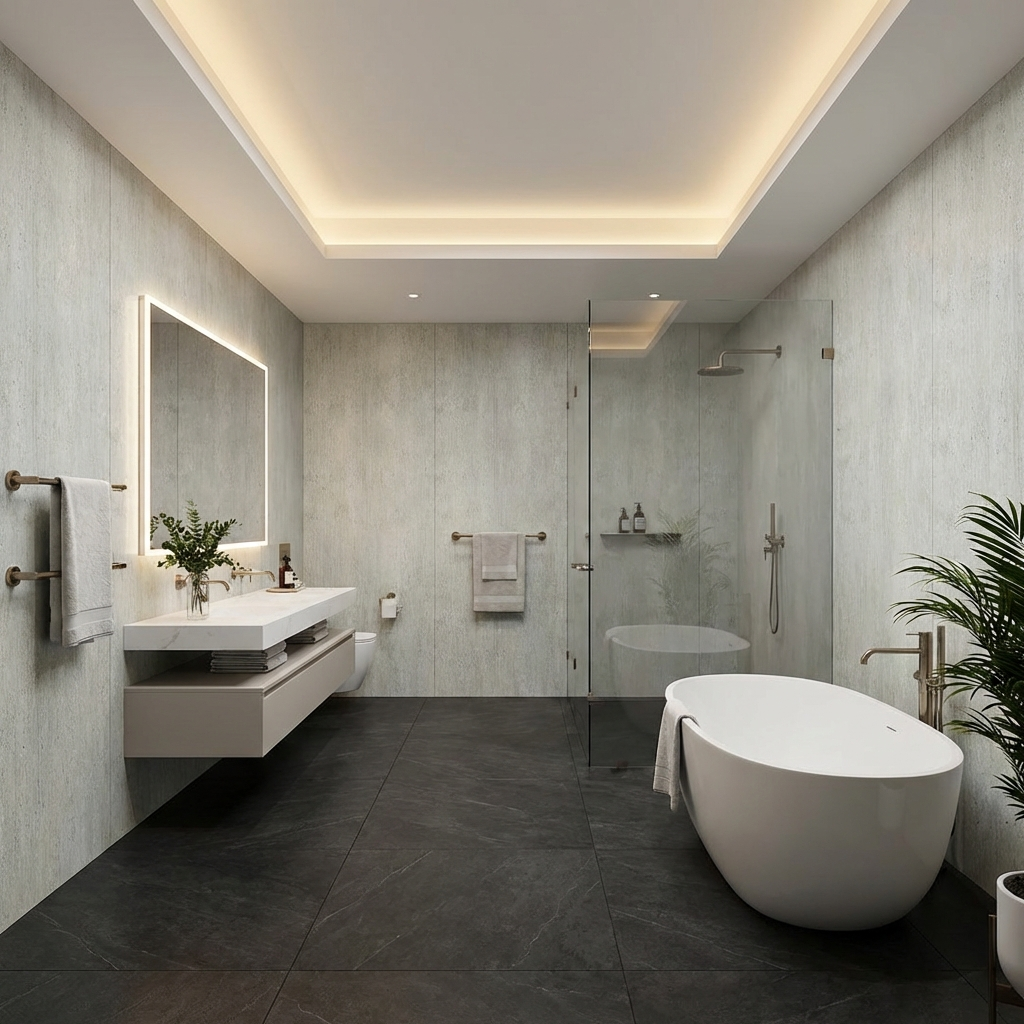 Natural Travertine Stone Panels - Waterproof Rough Texture PVC Sheets