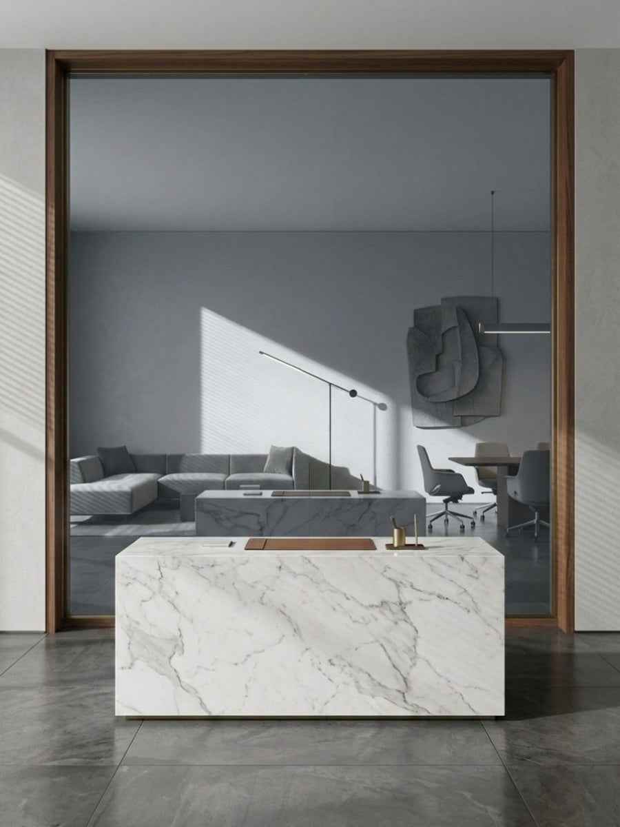 Gray Mirror Wood Veneer Panel – 9x4 ft, 8 mm, Fireproof, Waterproof & Scratch-Resistant