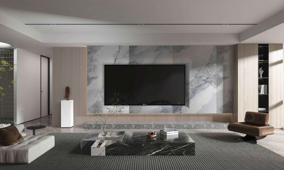 3D Frosted Sky Marble UV Protected PVC Wall Panel - 4x8 ft, Fireproof & Waterproof, (32 sq. ft)