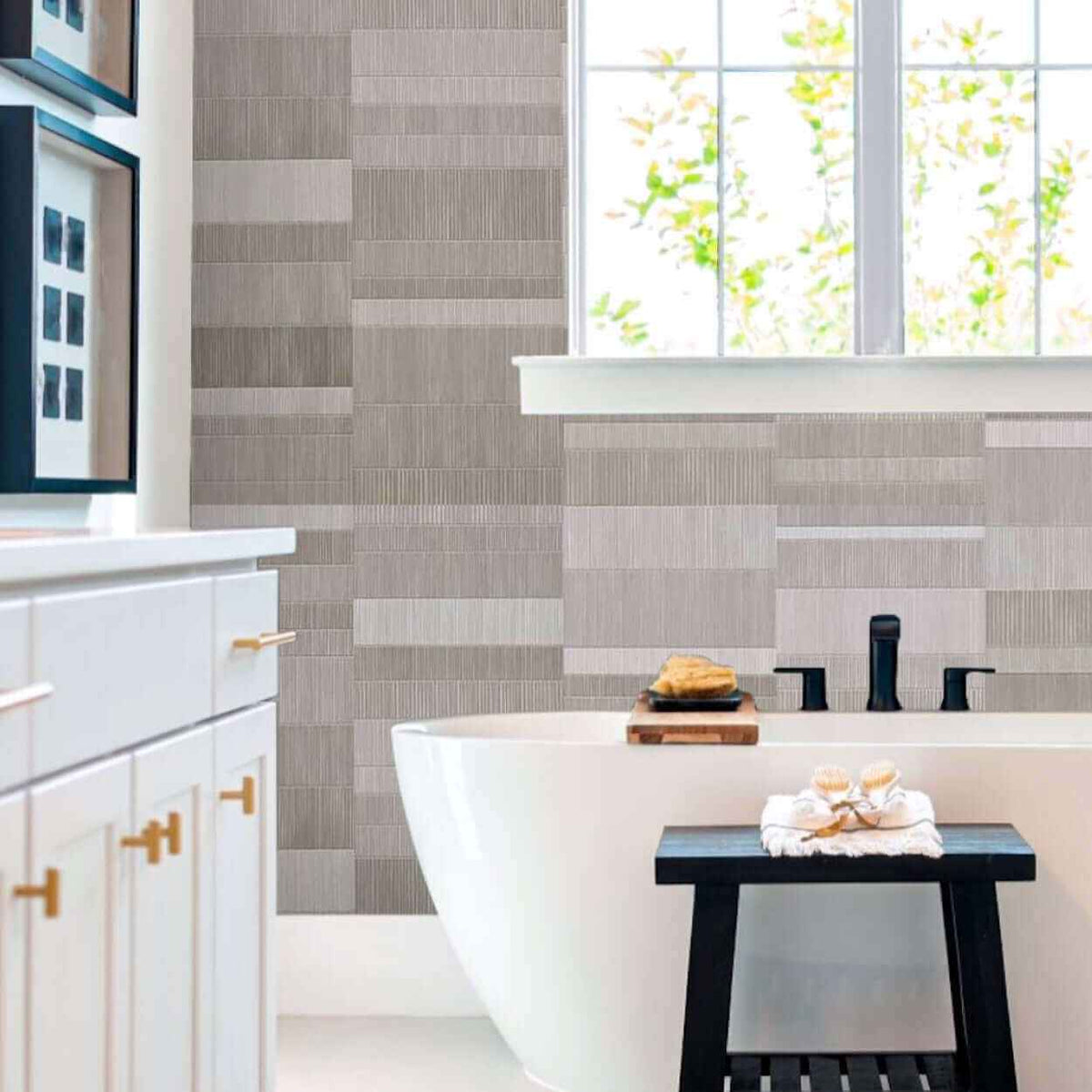 8mm Light Grey Mosaic Bathroom Wall Panel - Pack of 4