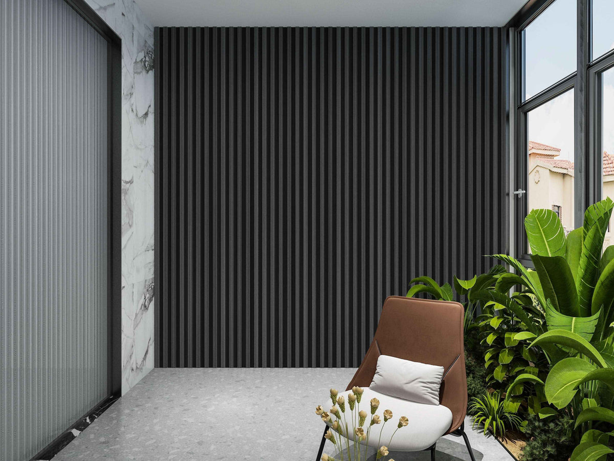 Carborn Gray WPC Fluted 3D Wall Panels |  42.9 sq. ft./Box