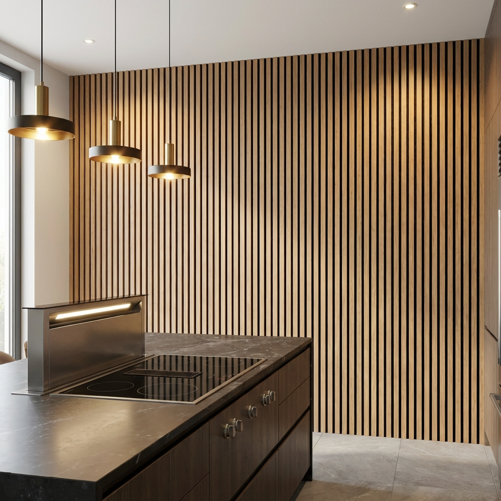 Royal Oak Acoustic Wood Slat Wall Panel | Premium 3-Sided Veneer | Sound-Absorbing