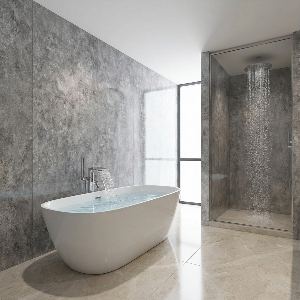 Gray Stone Panels - Waterproof Rough Texture PVC Sheets - Wall Forma