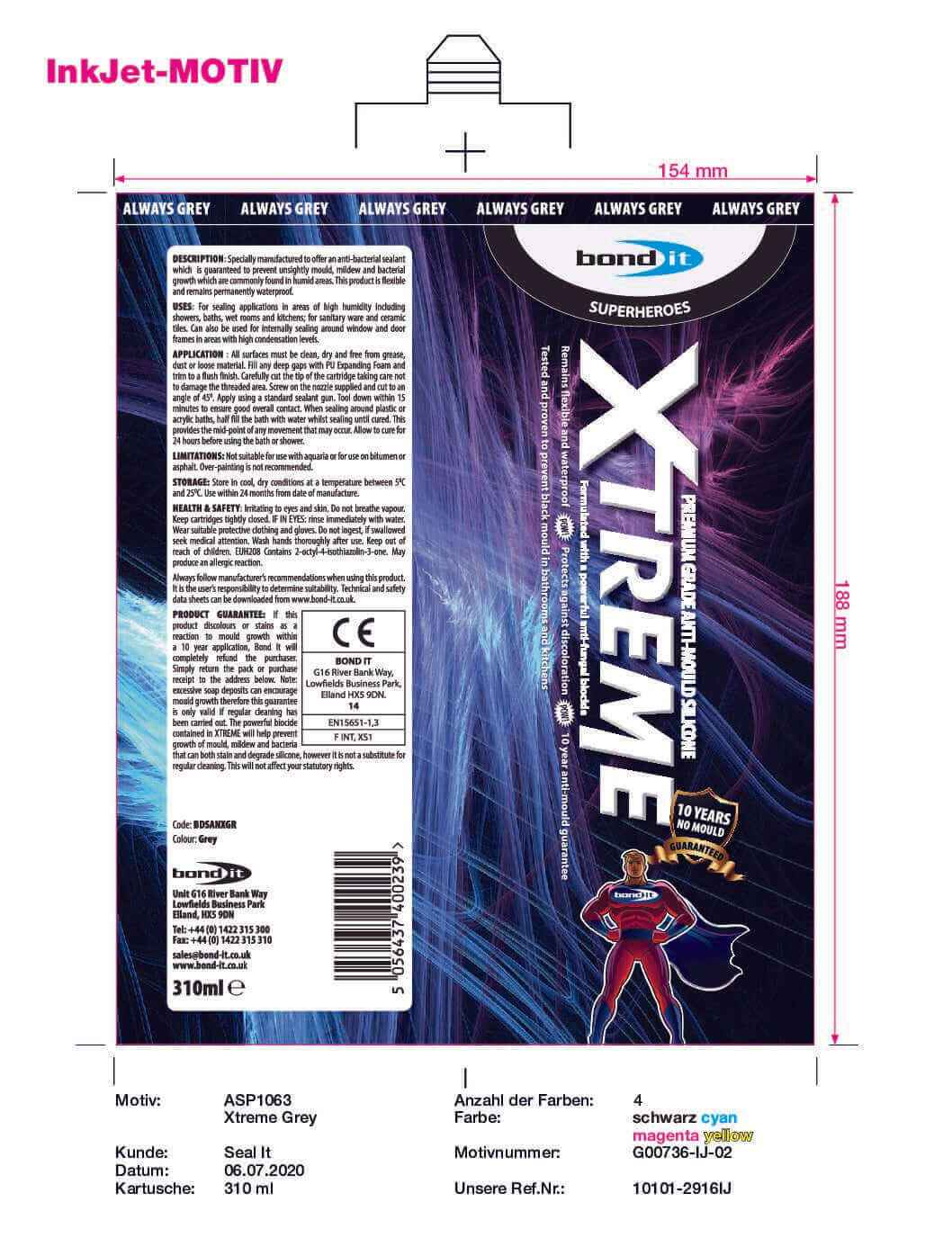 Xtreme Anti-Mould Bathroom Sealant - Grey