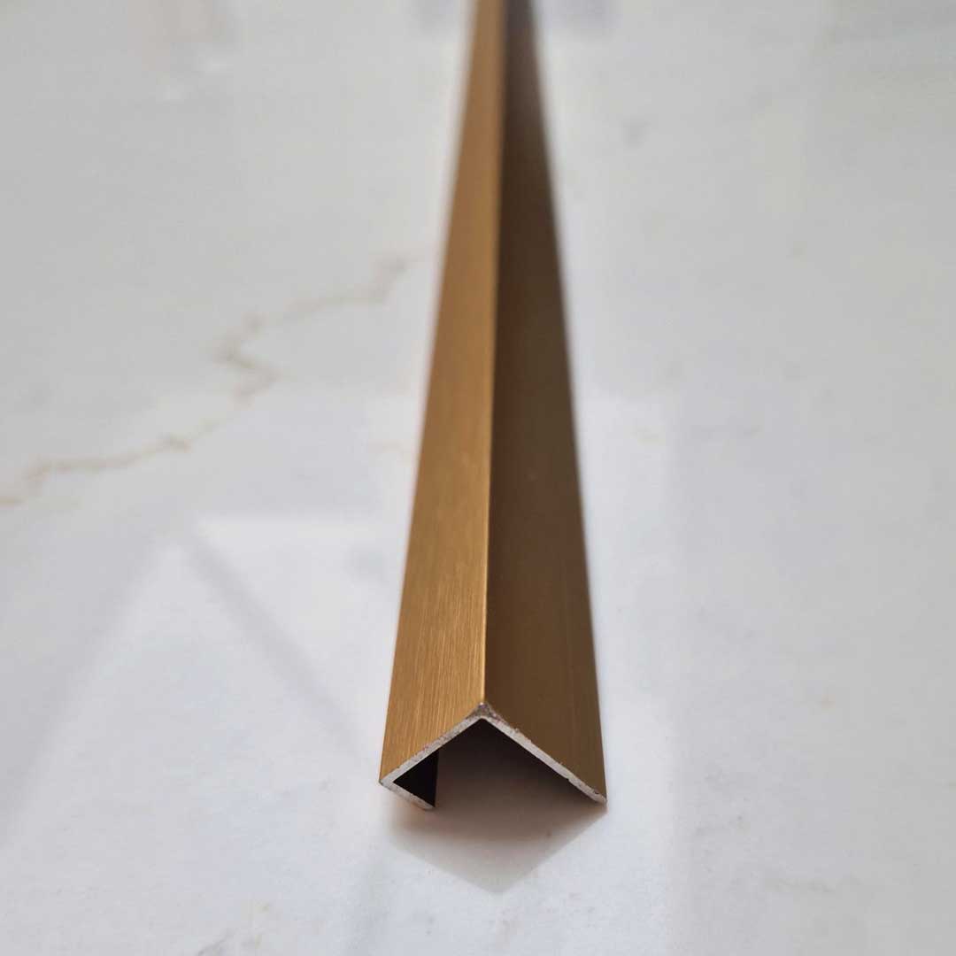10mm Brushed Gold Aluminium End Cap - Wall Forma