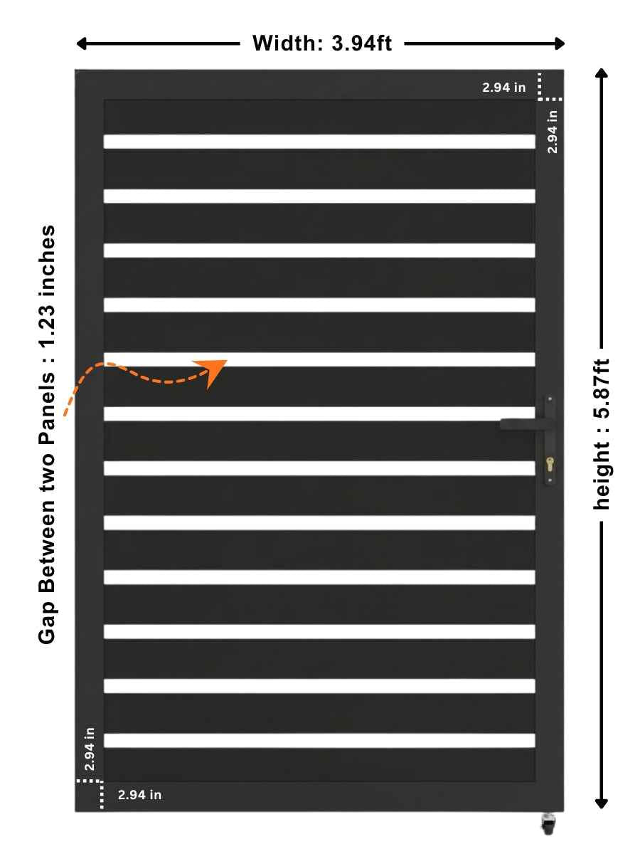 Aluminum Premium Fence Gate 4x6 – Modern, Heavy Duty, Semi Privacy
