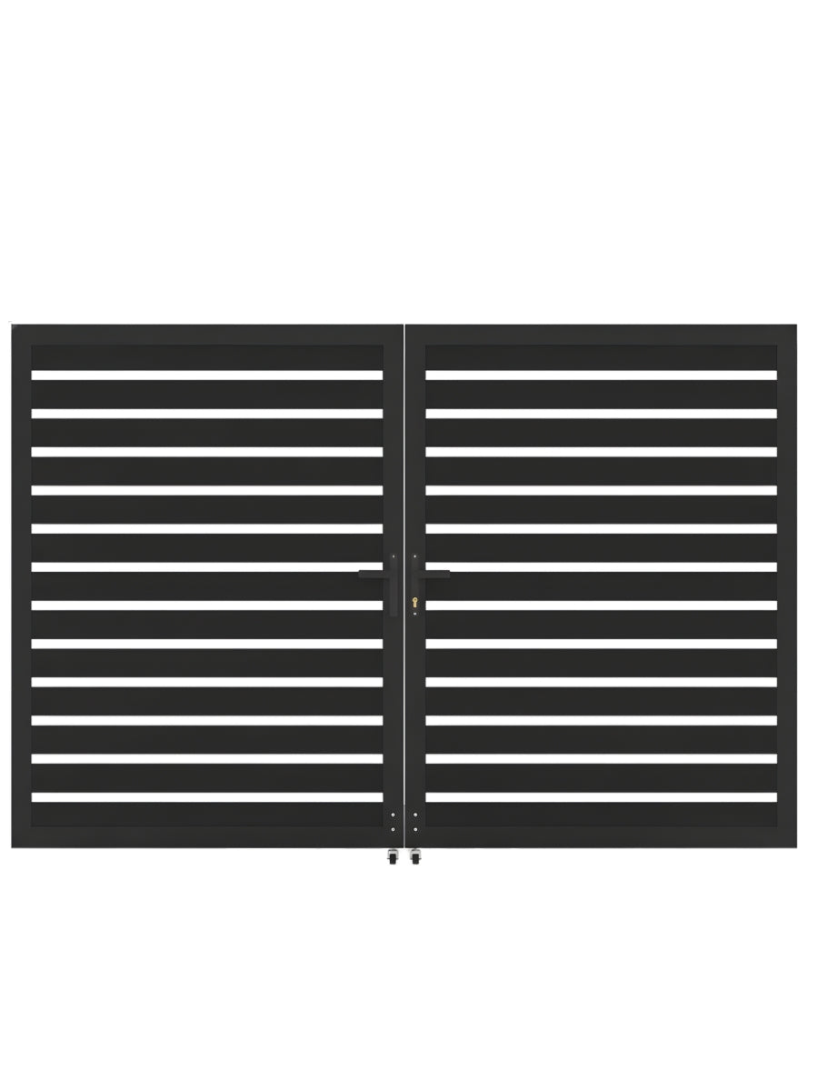 Aluminum Premium Fence Gate 10x6 – Modern, Heavy Duty, Semi Privacy - Wall Forma