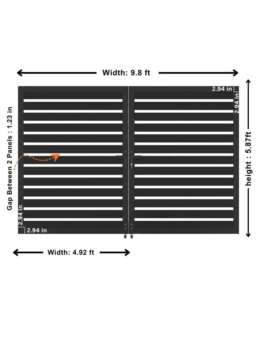 Aluminum Premium Fence Gate 10x6 – Modern, Heavy Duty, Semi Privacy