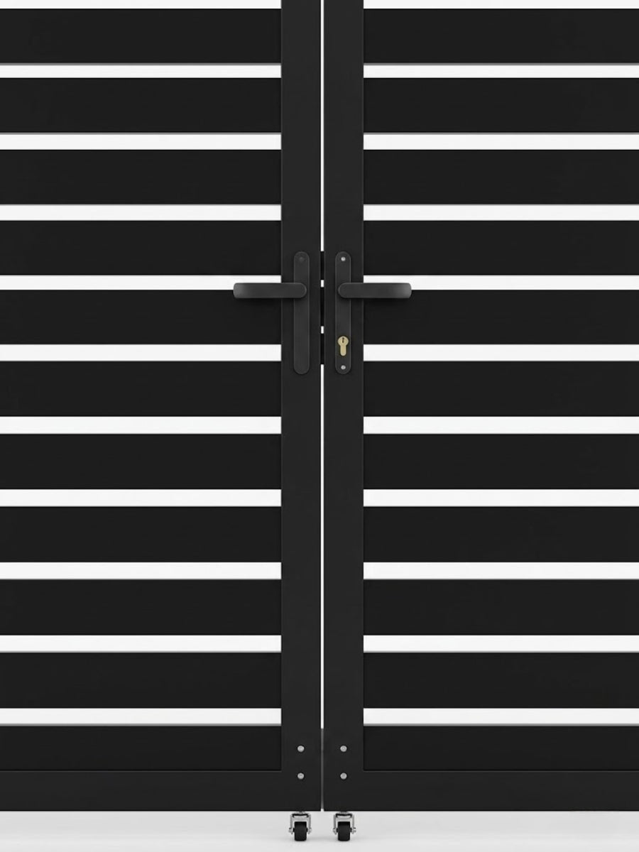 Aluminum Premium Fence Gate 10x6 – Modern, Heavy Duty, Semi Privacy - Wall Forma