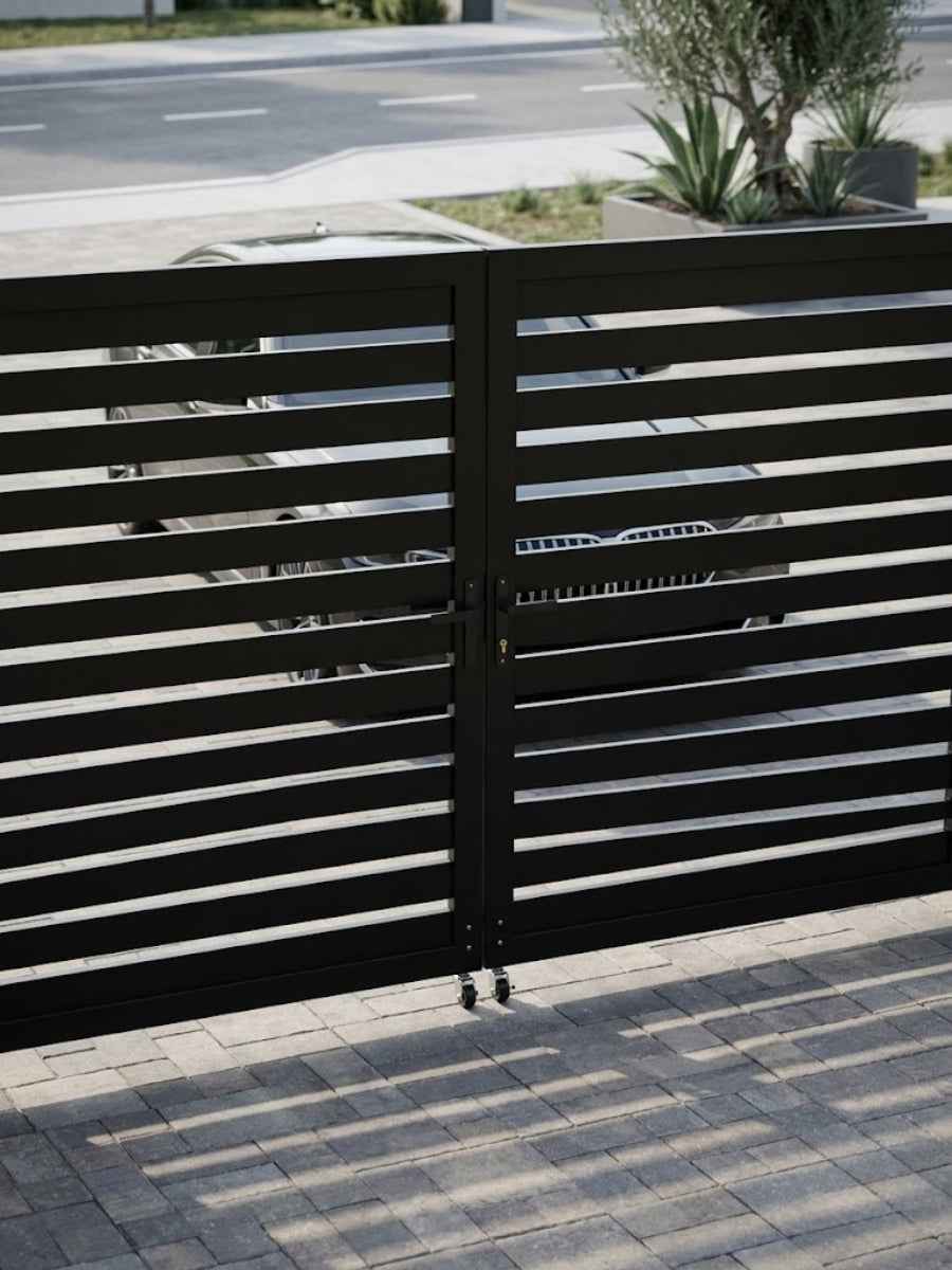 Aluminum Premium Fence Gate 10x6 – Modern, Heavy Duty, Semi Privacy