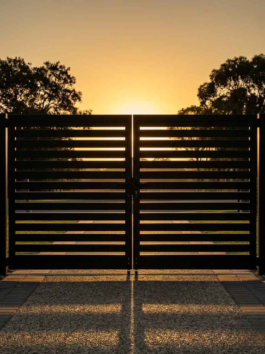Aluminum Premium Fence Gate 10x6 – Modern, Heavy Duty, Semi Privacy