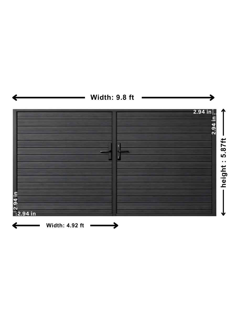 Aluminum Premium Fence Gate 10x6 – Modern, Heavy Duty, Full Privacy