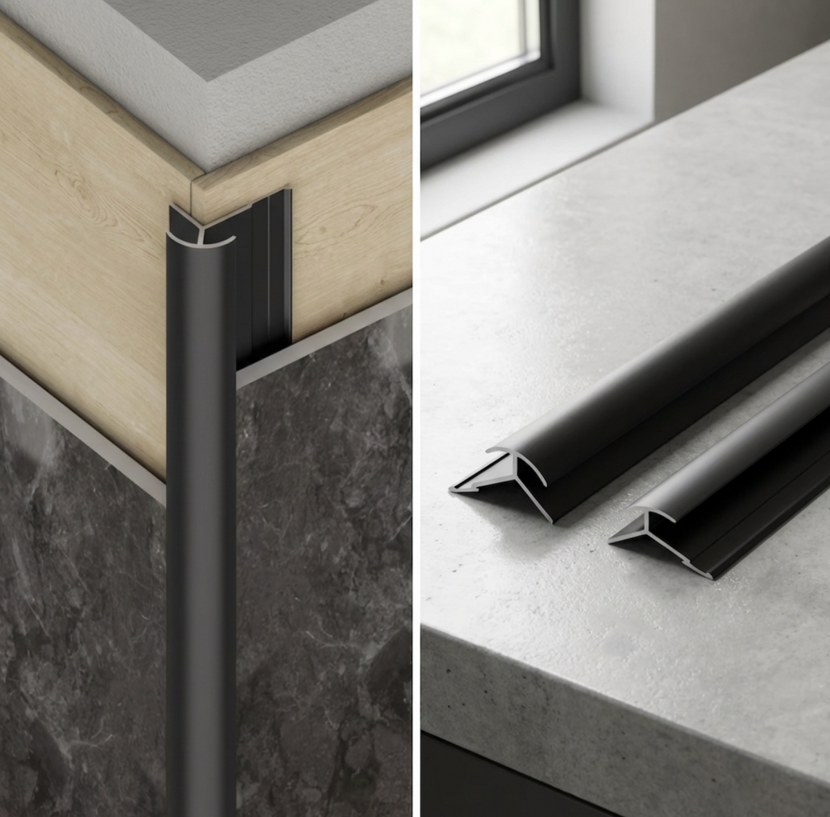 Aluminum Alloy Round Outside Corner Trim |  5/16 x 118 in
