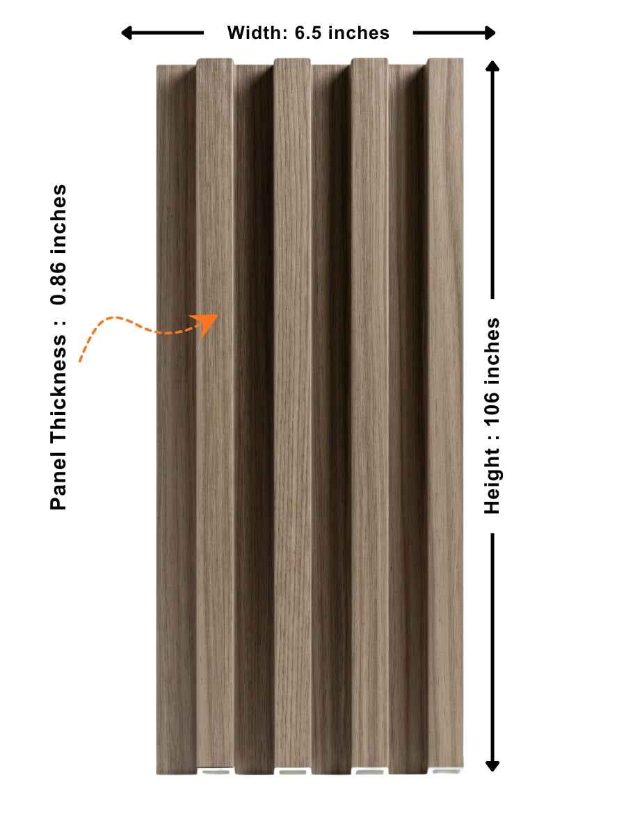 Ash Wood WPC Fluted 3D Wall Panels |  42.9 sq. ft./Box