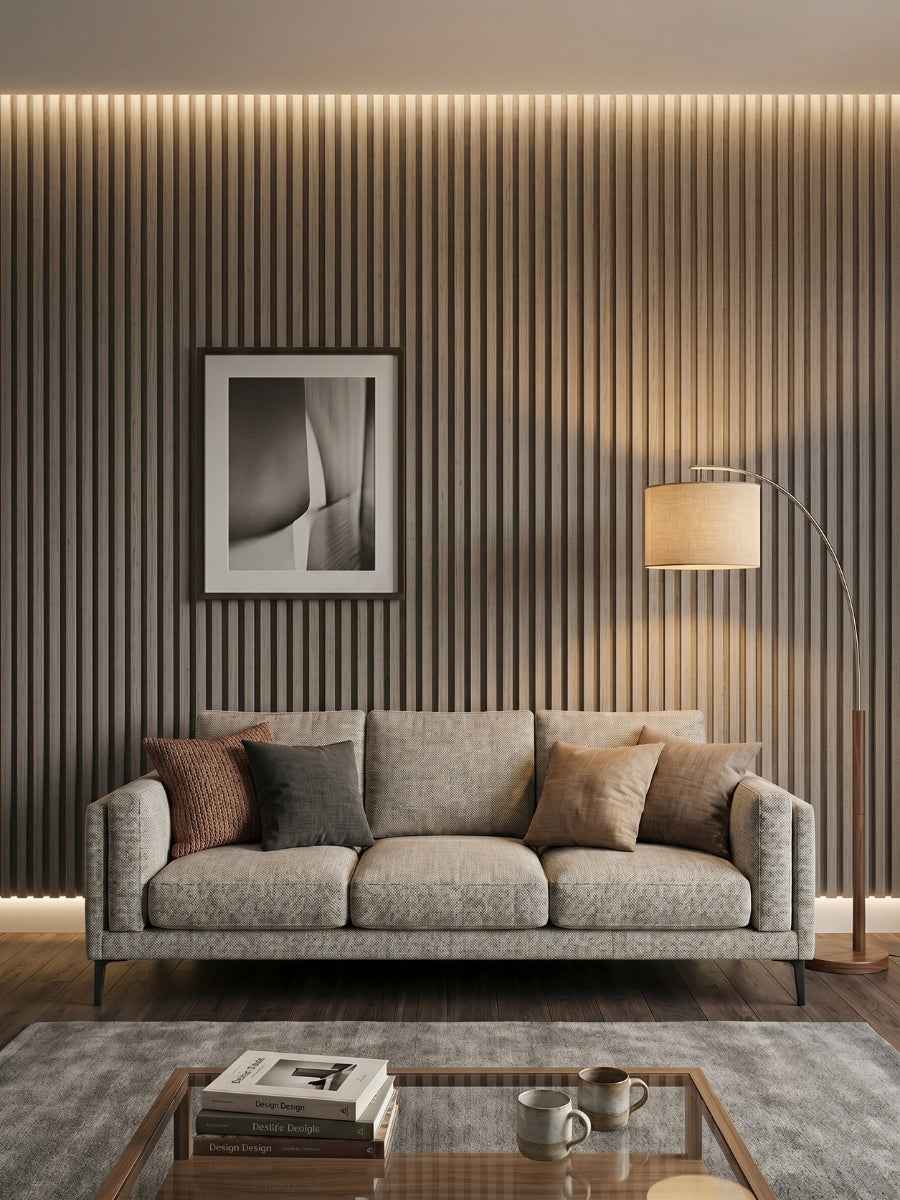 Ash Wood WPC Fluted 3D Wall Panels |  42.9 sq. ft./Box