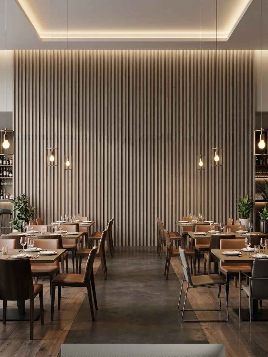 Ash Wood WPC Fluted 3D Wall Panels |  42.9 sq. ft./Box