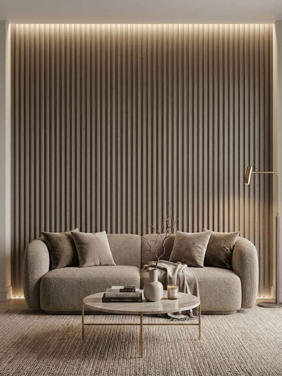 Ash Wood WPC Fluted 3D Wall Panels |  42.9 sq. ft./Box