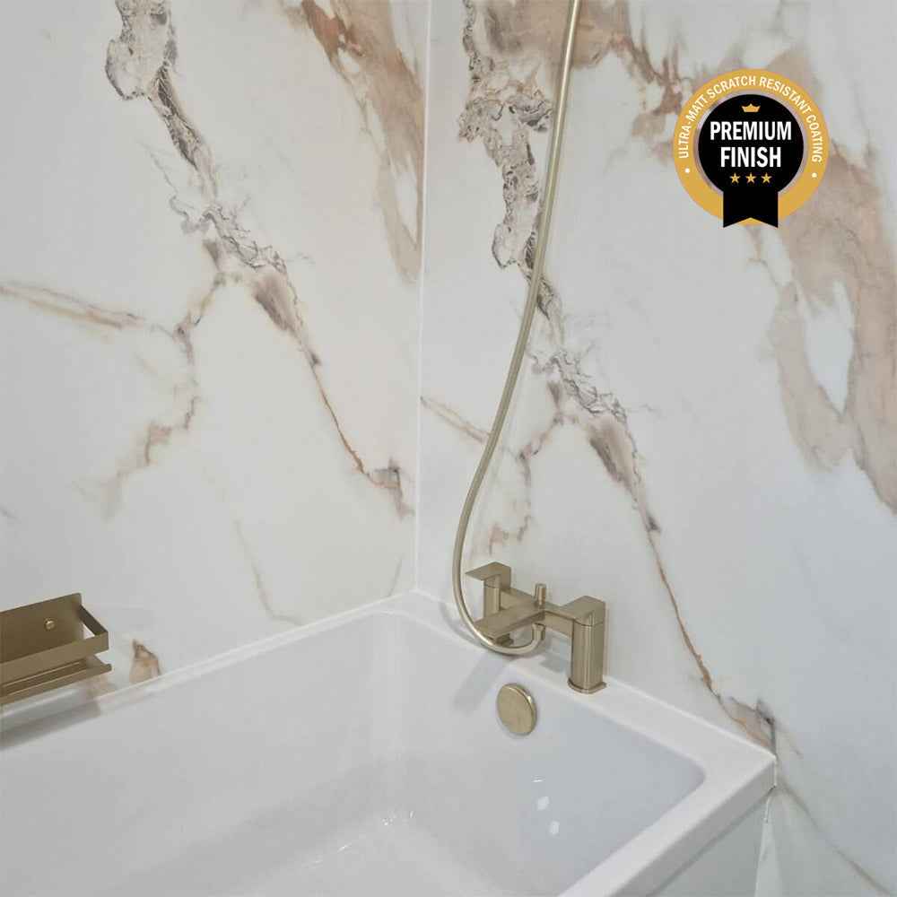 10mm Calacatta Marble Ultra Matt Shower Panel 1M x 2.4M