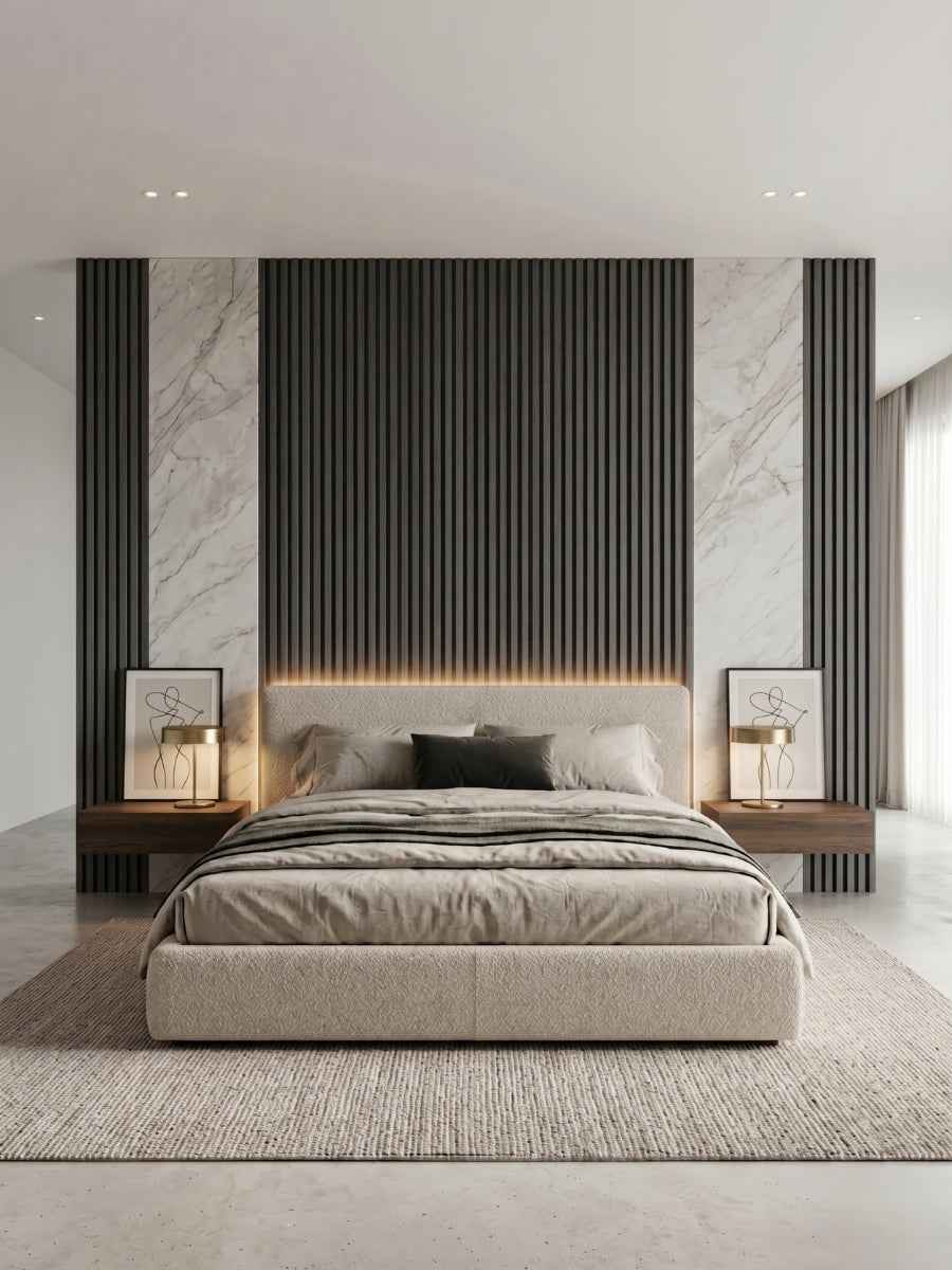 Carborn Gray WPC Fluted 3D Wall Panels |  42.9 sq. ft./Box