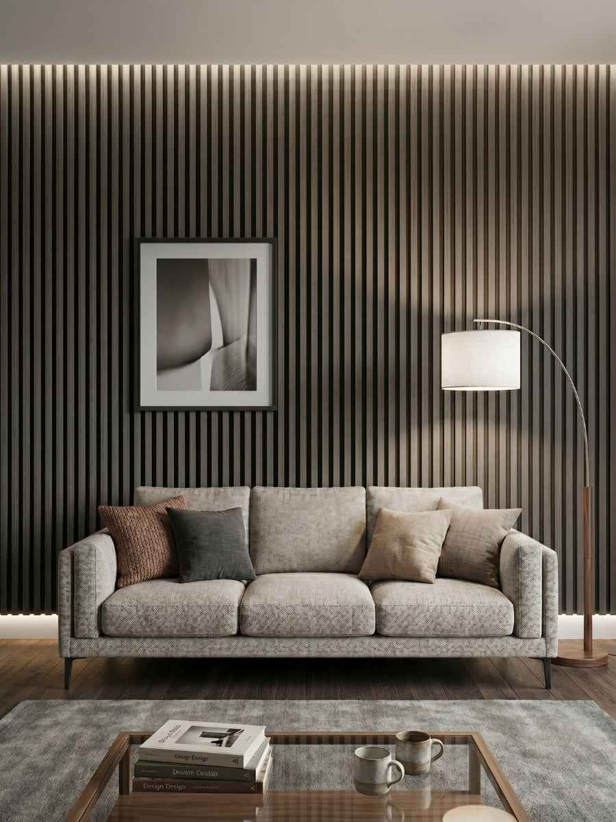 Carborn Gray WPC Fluted 3D Wall Panels |  42.9 sq. ft./Box