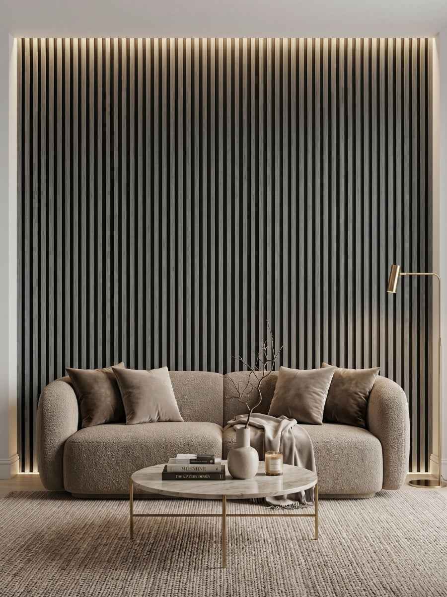 Carborn Gray WPC Fluted 3D Wall Panels |  42.9 sq. ft./Box