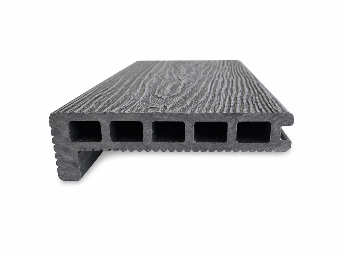 3.6M Charcoal Composite Decking Step Board - Wall Forma