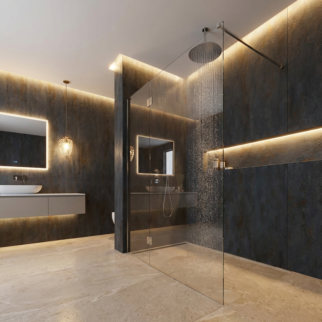Dark Charcoal Stone Panels - Waterproof Rough Texture PVC Sheets - Wall Forma