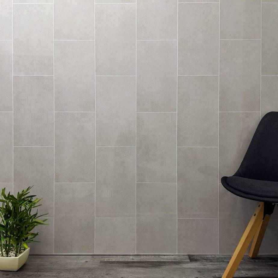 8mm Klasic Grey Tile Effect Bathroom Wall Panel - Pack of 4