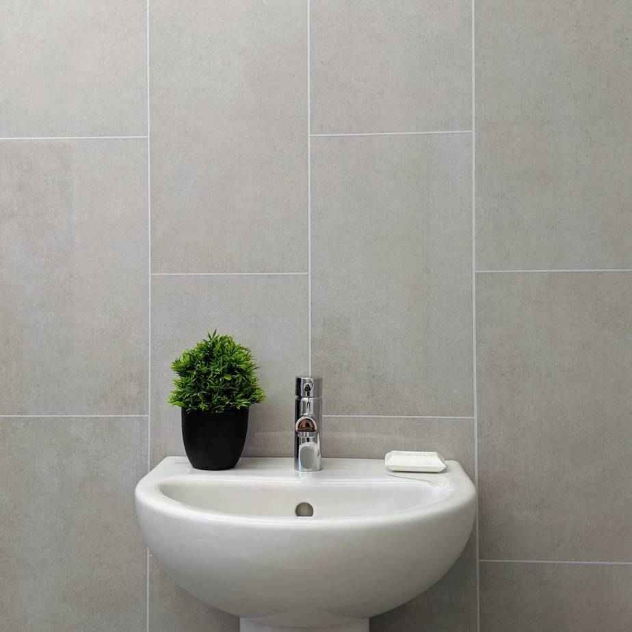 8mm Klasic Grey Tile Effect Bathroom Wall Panel - Pack of 4