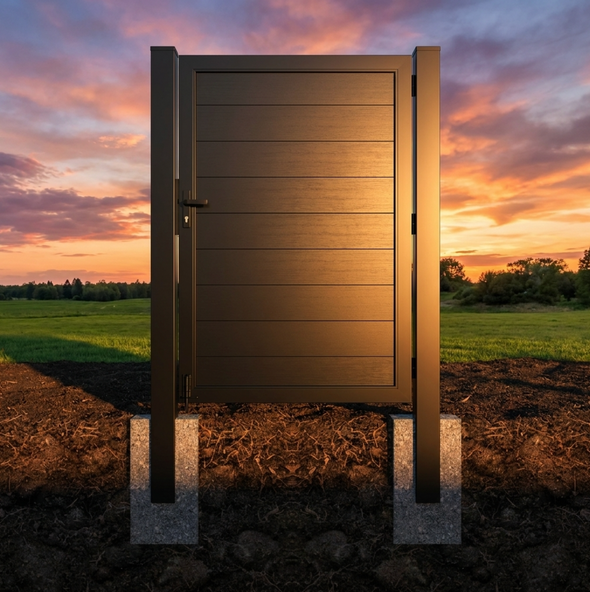 4 Inch 9 ft In-ground Gate Post for Composite & Aluminum Gates