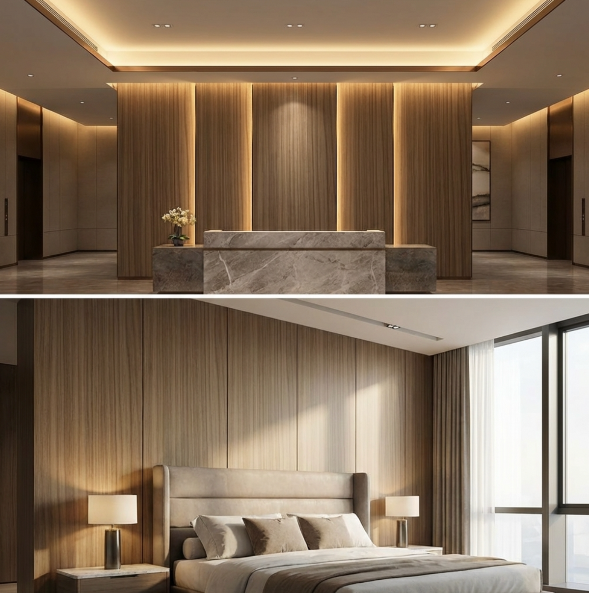 Commercial Grade Ash Wood Veneer Wall Panels | 108" x 48" | Waterproof & Bendable