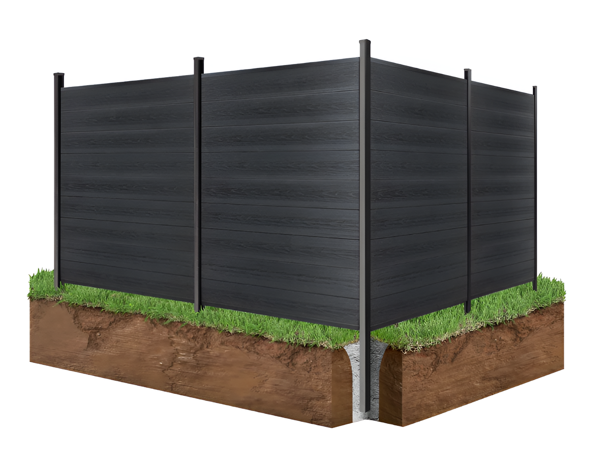 Composite Fence Co-extrusion Wholesale Discounted Price -Black - Wall Forma